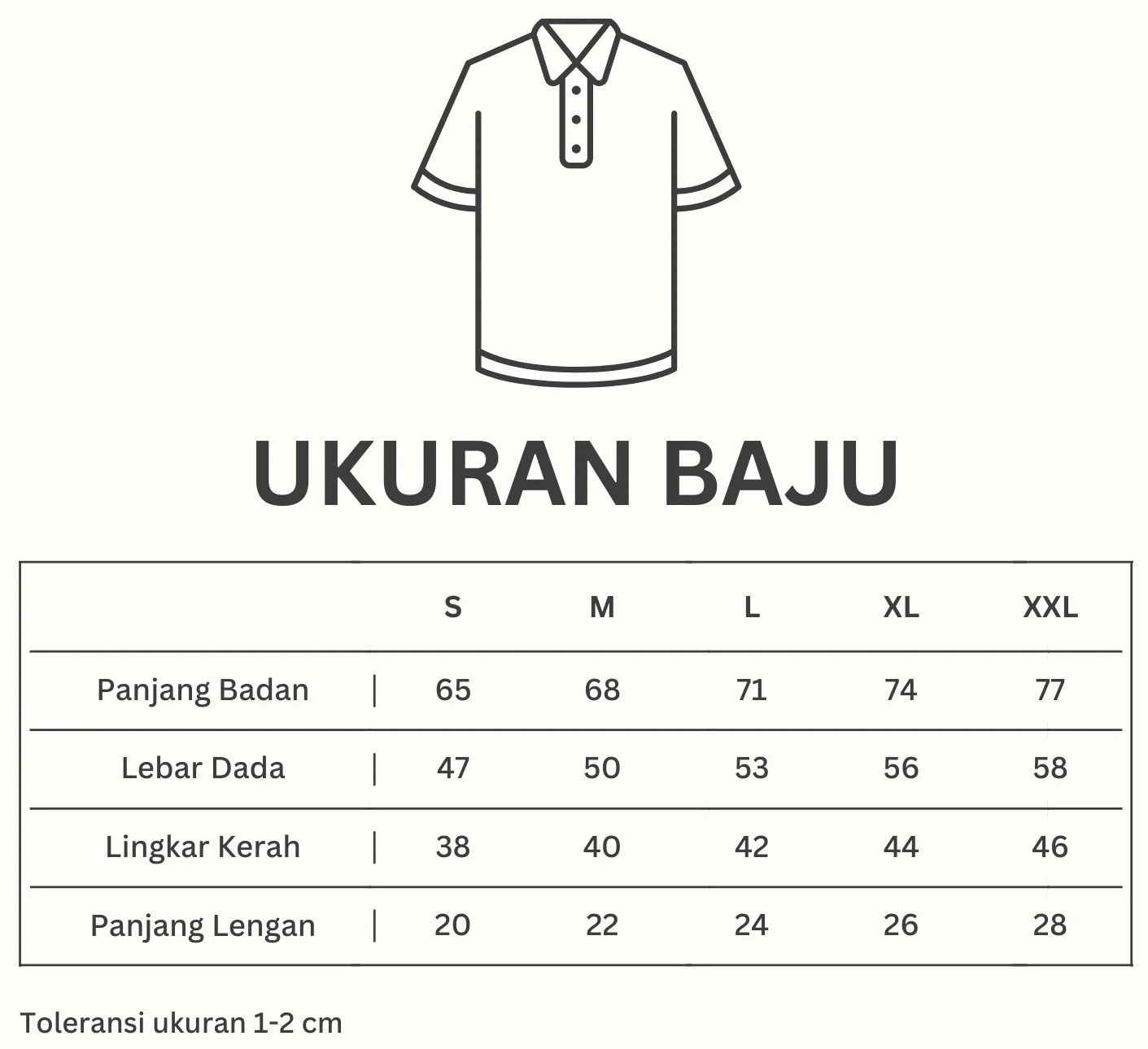 Shirt size guide